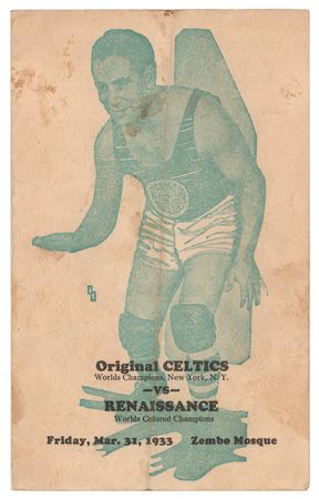 Lot #9300  1933 Basketball Exhibition Program Original Celtics vs New York Renaissance - Image 1
