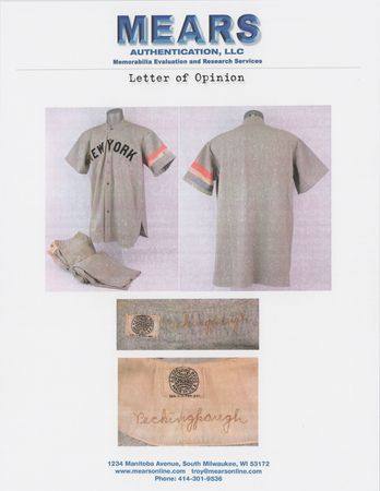 Lot #9001 Roger Peckinpaugh's Game-Used 1918 New York Yankees Road Uniform - Image 17