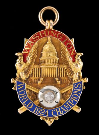 Lot #9004 Roger Peckinpaugh's 1924 Washington Senators World Series Championship Watch Fob - Image 1