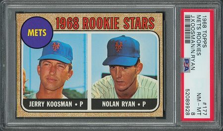 Lot #9062  1968 Topps #177 Nolan Ryan/Jerry Koosman RC PSA NM-MT 8 - Image 1