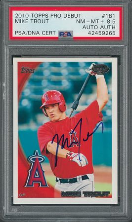 Lot #9149  Topps 2010 #181 Mike Trout Signed PSA NM-MT+ 8.5 - Image 1