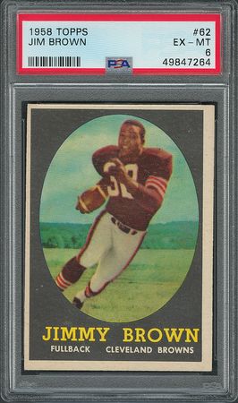 Lot #9157  1958 Topps Football Complete Set (132) with PSA 6 Jim Brown RC - Image 1