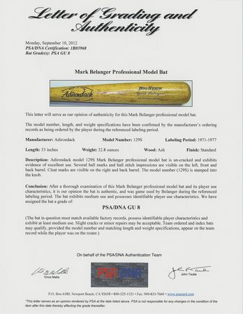 Lot #9226 Mark Belanger's Game-Used Baseball Bat - Image 2