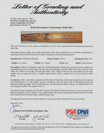 Lot #9152 Keith Hernandez's Game-Used Baseball Bat - Image 2