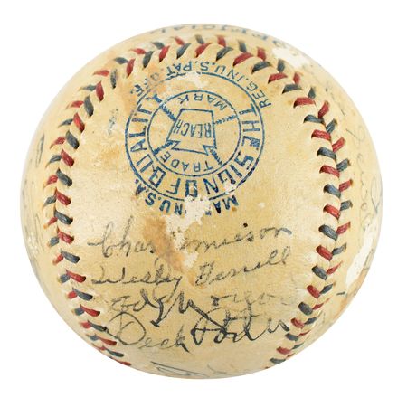 Lot #9321  1932 Cleveland Indians Team-Signed Baseball - Image 3