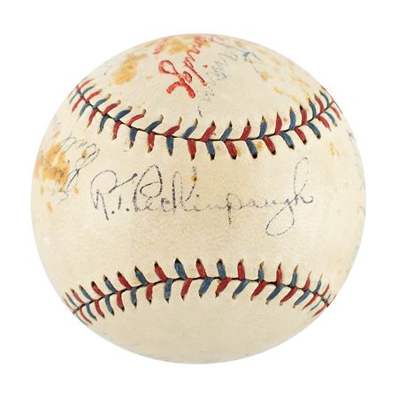 Lot #9322  1932 Cleveland Indians Team-Signed Baseball - Image 1