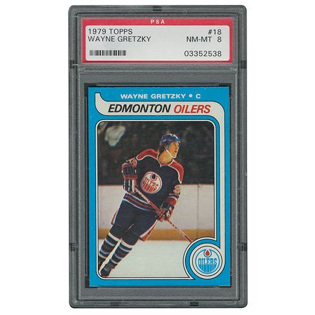 Lot #9325  1979 Topps #18 Wayne Gretzky RC PSA NM-MT 8 - Image 1