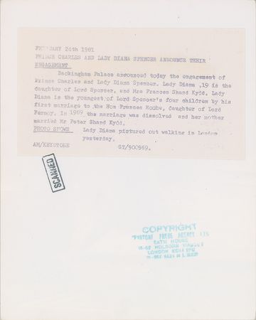 Lot #196 Princess Diana: Published on the day of Charles and Diana's engagement announcement - Image 2