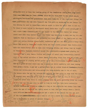 Lot #384 Huddie ?Lead Belly? Ledbetter: Lead Belly's never-before-seen unpublished biography - Image 4