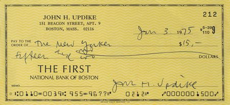 Lot #380 John Updike Check - Image 2