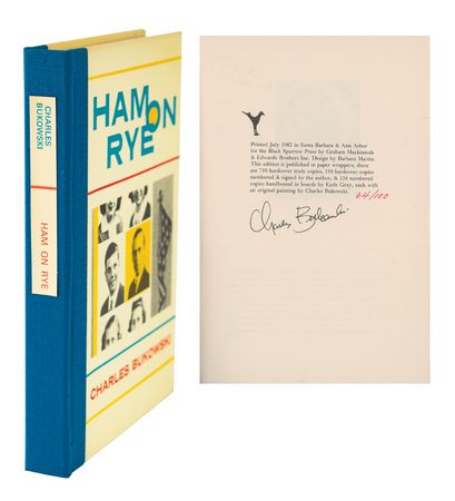 Lot #335 Charles Bukowski: Rare limited edition Ham on Rye with oil painting by Bukowski - Image 1