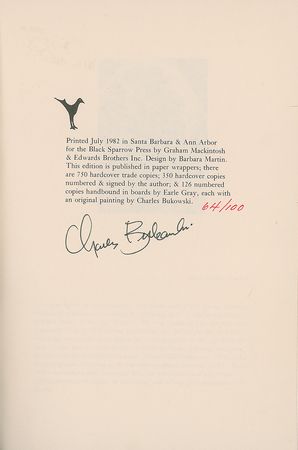 Lot #335 Charles Bukowski: Rare limited edition Ham on Rye with oil painting by Bukowski - Image 2