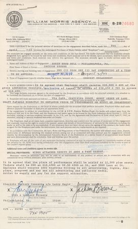 Lot #449 Jackson Browne Signed Document - Image 1