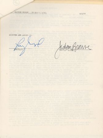 Lot #449 Jackson Browne Signed Document - Image 4