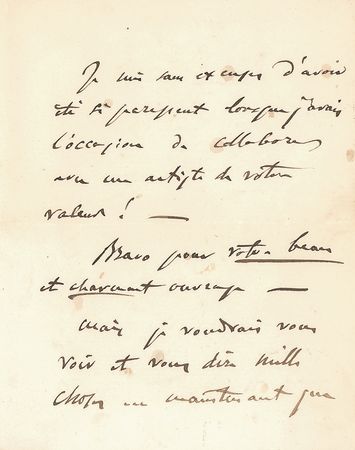 Lot #422 Jules Massenet Handwritten Letter Signed - Image 2