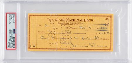 Lot #536 James Dean: Amazing triple-signed Dean check from late 1953, shortly before being cast in East of Eden - Image 1