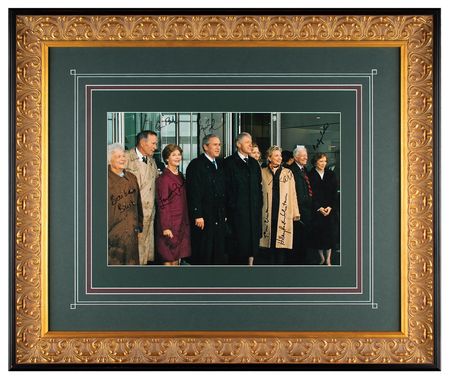 Lot #38 Presidents and First Ladies: Fully signed presidential library photo?the Carters, Bushes, and Clintons - Image 2
