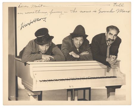Lot #573 Groucho and Harpo Marx: Bull captures the Marx Brothers?