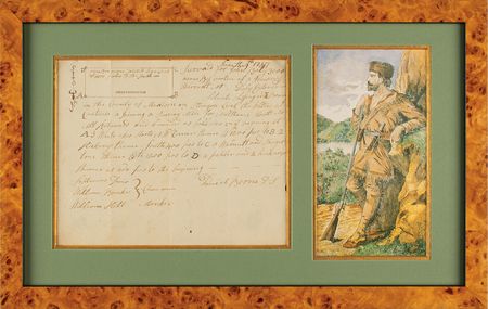 Lot #128 Daniel Boone: Scarce handwritten 1787 land survey by Daniel Boone, complete with hand-drawn diagram of Kentucky wilderness - Image 1