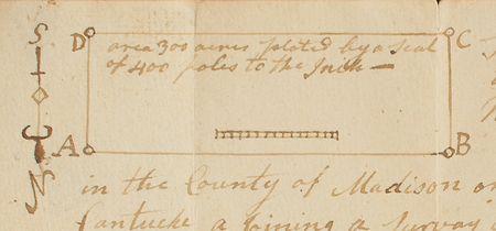 Lot #128 Daniel Boone: Scarce handwritten 1787 land survey by Daniel Boone, complete with hand-drawn diagram of Kentucky wilderness - Image 3