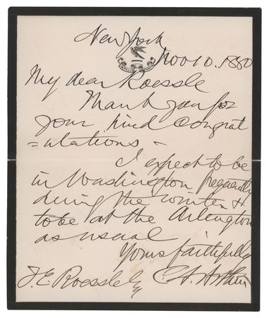 Lot #20 Chester A. Arthur Handwritten Letter