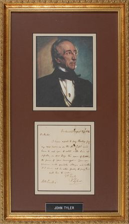 Lot #11 John Tyler Signed Document