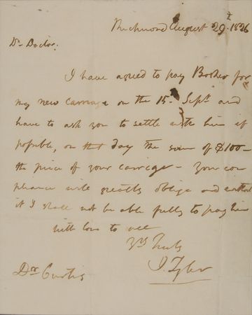 Lot #11 John Tyler Signed Document - Image 2