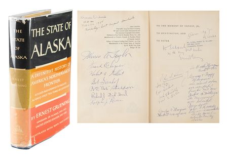 Lot #32 John F. Kennedy: Senator Kennedy makes landfall in Alaska Territory - Image 1