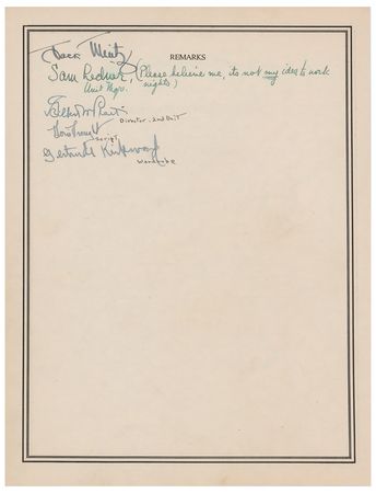 Lot #661 Fifty Roads to Town Cast Sheet - Image 2