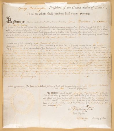 Lot #2 George Washington: Land grant for Revolutionary War service, boldly signed by President George Washington - Image 2