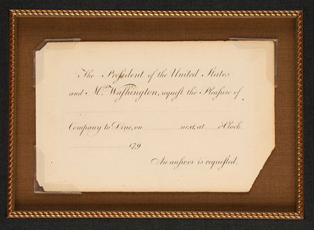 Lot #3 George Washington: A dinner invitation from “The President of the United States and Mrs. Washington” - Image 2