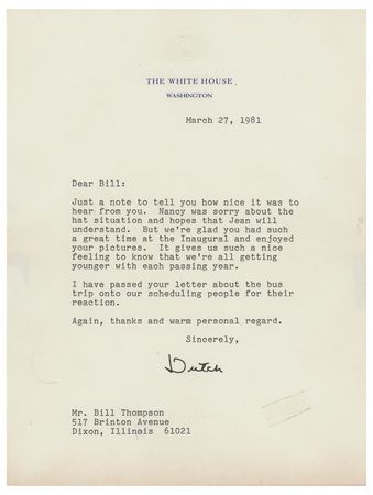 Lot #95 Ronald Reagan Typed Letter Signed - Image 1