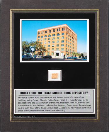 Lot #170 Kennedy Assassination: Texas School Book Depository Brick Fragment - Image 1