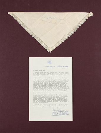 Lot #58 Dwight and Mamie Eisenhower Handkerchief - Image 1