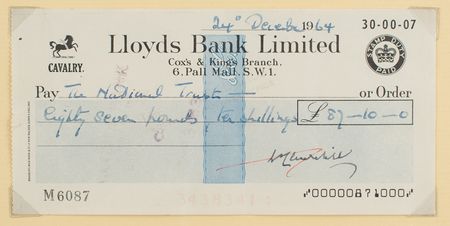 Lot #122 Winston Churchill Check - Image 2