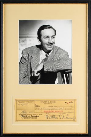 Lot #315 Walt Disney Check - Image 1