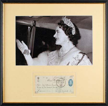 Lot #156 Elizabeth, Queen Mother Check - Image 1
