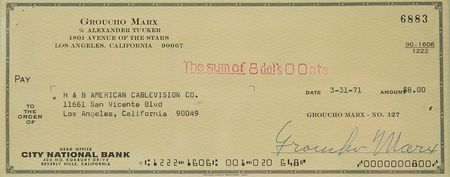 Lot #722 Groucho Marx Check - Image 2