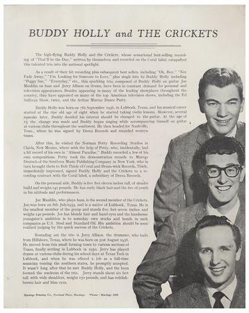 Lot #401 Buddy Holly and the Crickets Program - Image 3