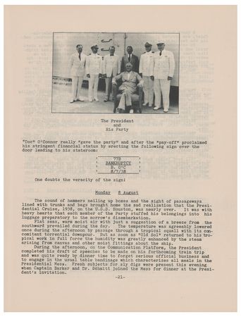 Lot #24 Franklin D. Roosevelt: Logbook from the 