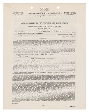 Lot #630 Jim Carrey Signed Document - Image 1