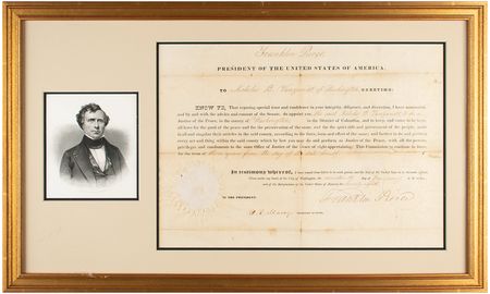 Lot #92 Franklin Pierce Signed Document - Image 1