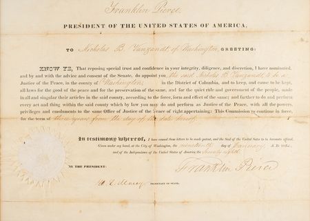 Lot #92 Franklin Pierce Signed Document - Image 2