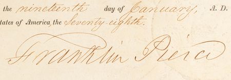 Lot #92 Franklin Pierce Signed Document - Image 3
