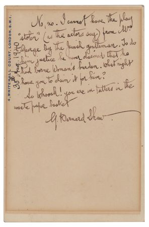 Lot #353 George Bernard Shaw: 