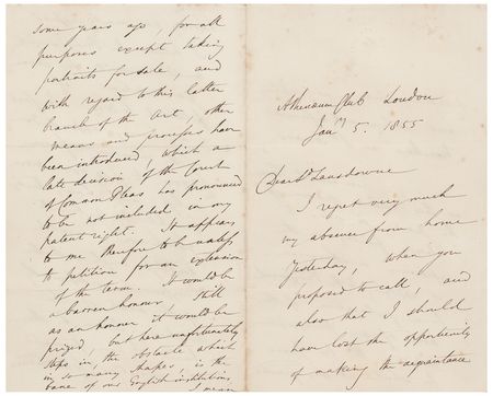 Lot #292 Henry Fox Talbot: Rare handwritten letter by Great Britain's 'father of photography' on his famous patent dispute: 
