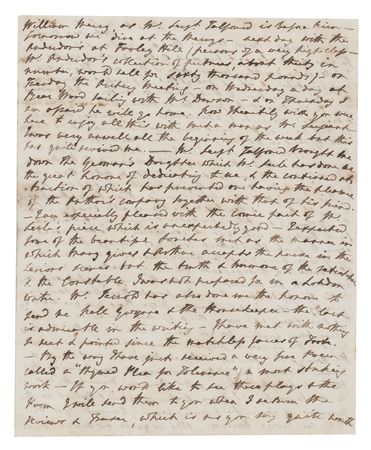 Lot #347 Mary Russell Mitford: Handwritten letter sending thanks for 
