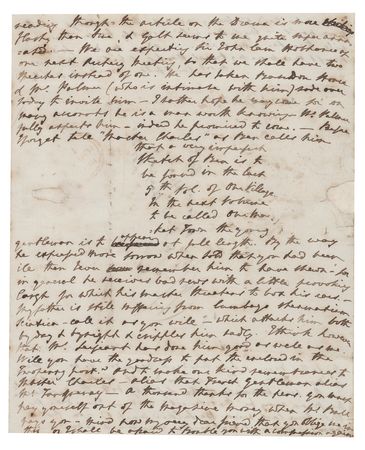 Lot #347 Mary Russell Mitford: Handwritten letter sending thanks for 