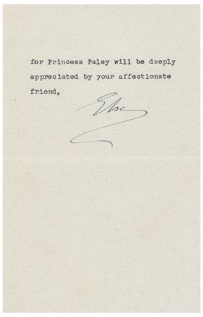 Lot #724 Elsa Maxwell Typed Letter Signed - Image 2