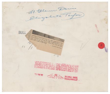 Lot #782 Elizabeth Taylor and Glenn Davis - Image 2